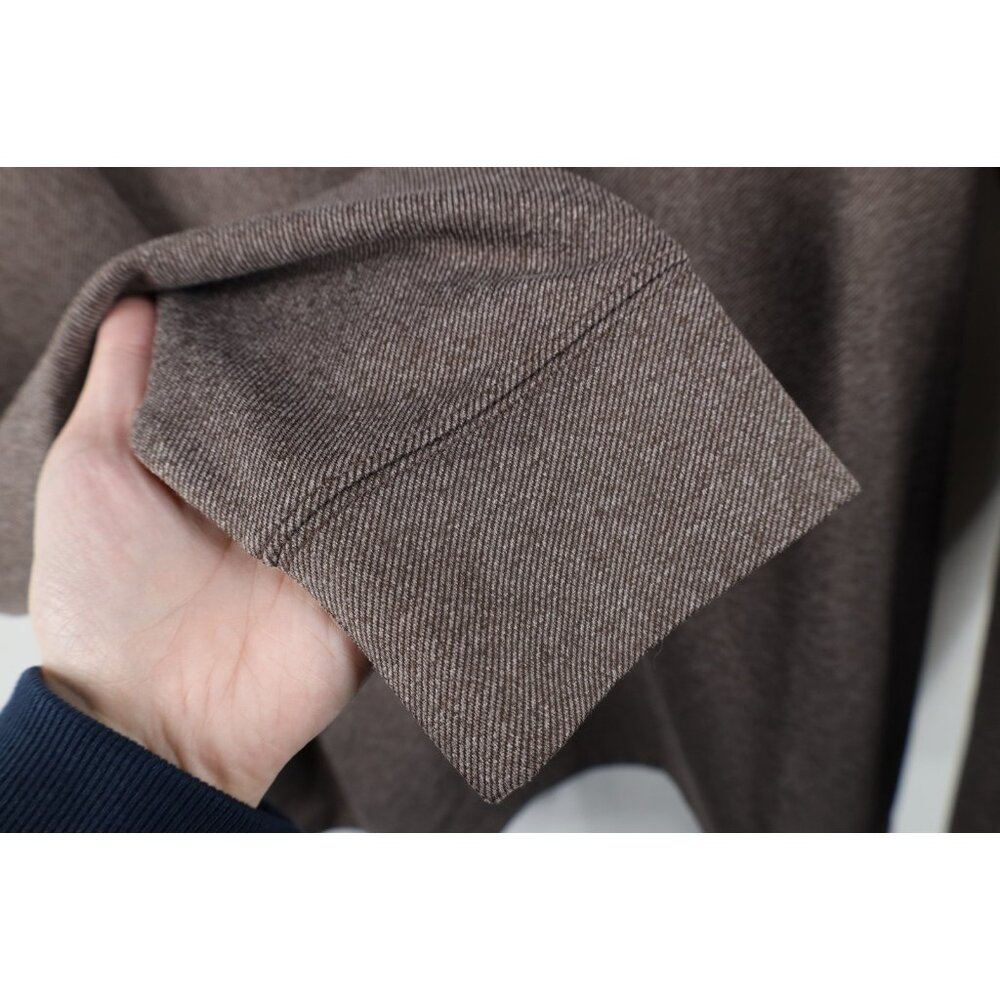 Vineyard Vines Jim Nantz Mens Medium Knit Half Zip Pullover Jacket Top Brown - Picture 9 of 14
